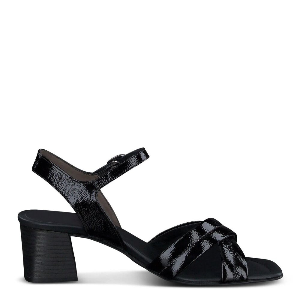 ๐ PAUL GREEN Lexi Block Heel Ankle Strap Sandals Pumps Shoes 10.5 Black - Picture 1 of 13
